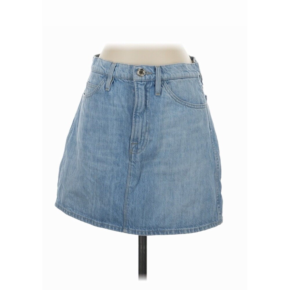 Frame Le Italien Mini Skirt Womens Sz 26 - 2 Rigid Denim Jean Lt Blue Made Italy